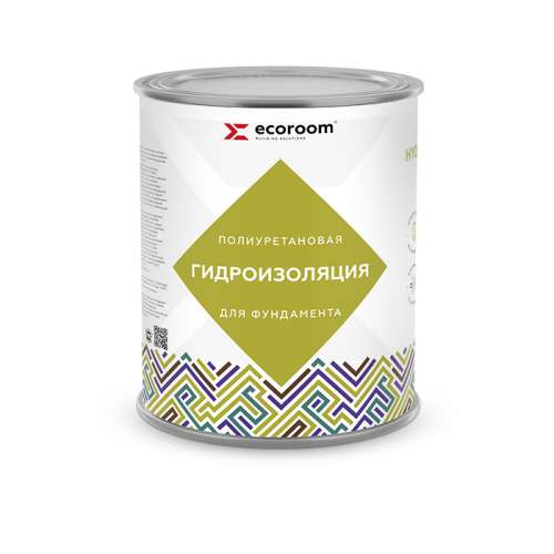 Гидроизоляция Ecoroom Hydroneed Base, 1 кг, полиуретановая для фундамента, банка